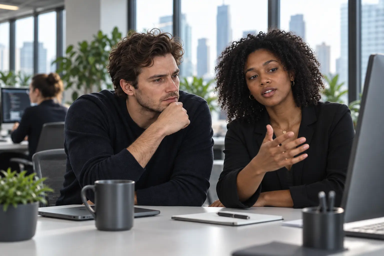 Local technology professionals collaborating on an application